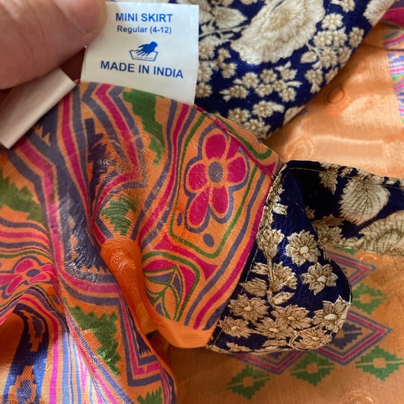 Boho Sari Silk Wrap Skirt - Picture 4 of 7